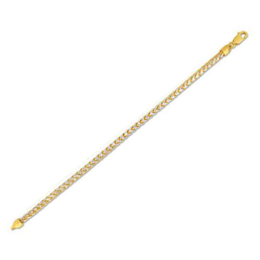 Round Pave Franco Chain Bracelet in 14k Yellow Gold (4.0 mm) | Richard Cannon Jewelry