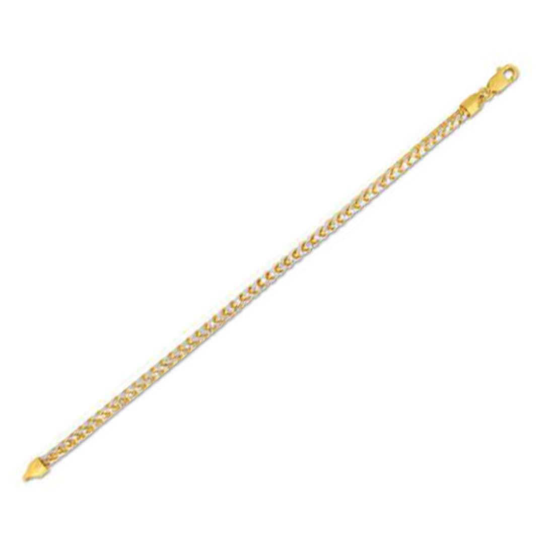 Round Pave Franco Chain Bracelet in 14k Yellow Gold (4.0 mm) | Richard Cannon Jewelry