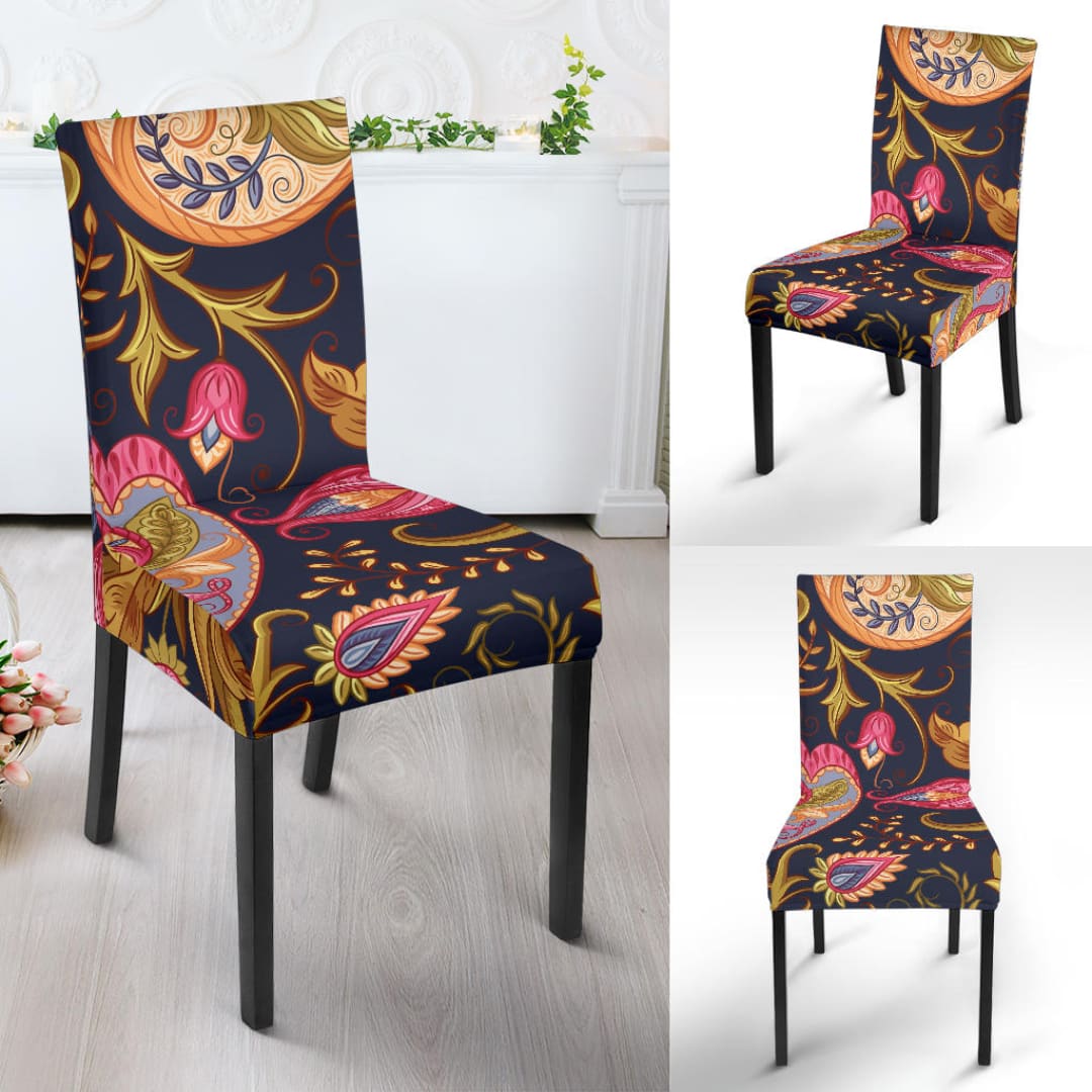 Royal Blue Paisley Dining Chair Slip Cover | The Urban Clothing Shop™