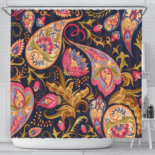 Royal Blue Paisley Shower Curtain | The Urban Clothing Shop™