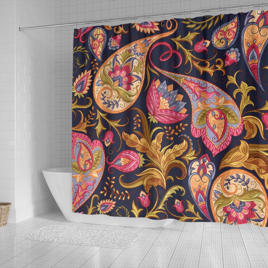 Royal Blue Paisley Shower Curtain | The Urban Clothing Shop™