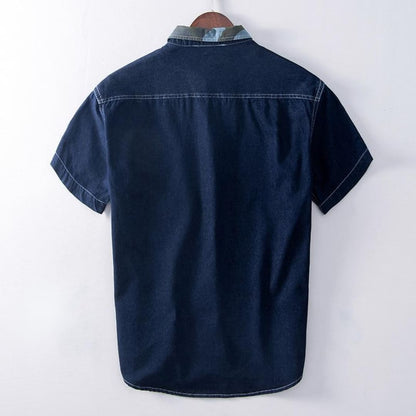 Safari Retro Short-Sleeve Denim Shirt | The Urban Clothing Shop™
