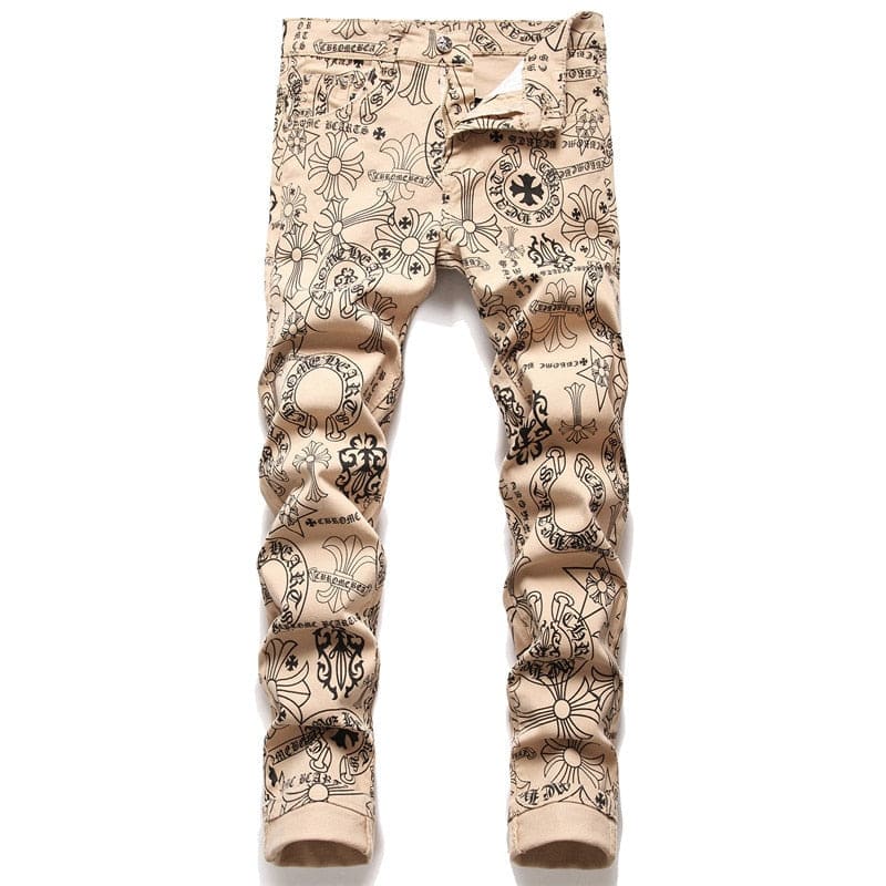 Saints Printed Mid-Waist Slim Fit Pants | The Urban Clothing Shop™