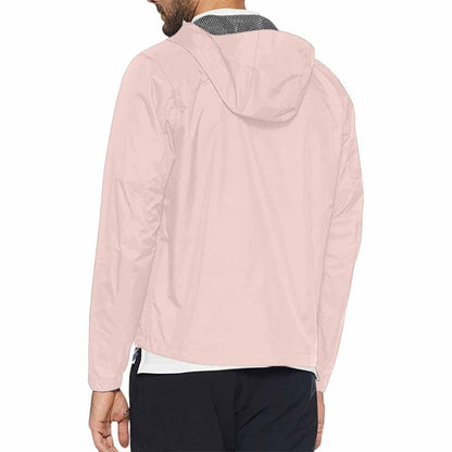 Scallop Seashell Pink Hooded Windbreaker Jacket - Men / Women | IAA | inQue.Style