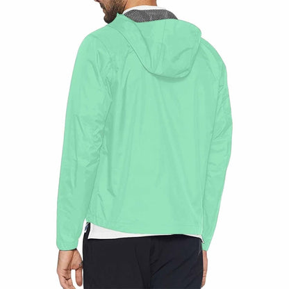 Seafoam Green Hooded Windbreaker Jacket - Men / Women | IAA | inQue.Style
