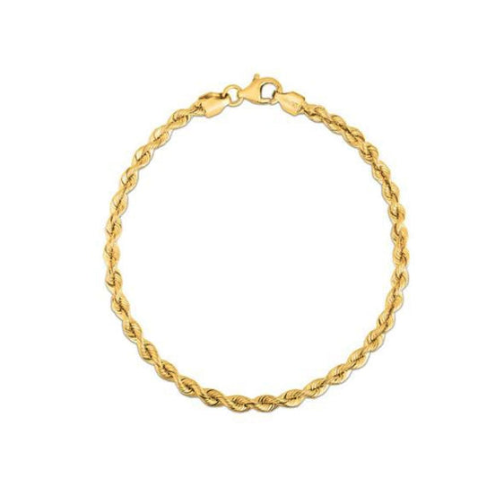 Silk Rope Chain Bracelet in 14k Yellow Gold (3.0 mm) | Richard Cannon Jewelry