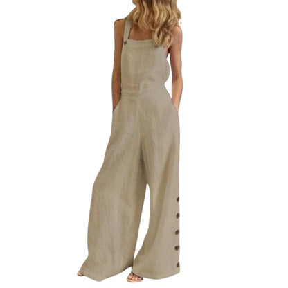 Solid Color Sleeveless Wide-leg Jumpsuit | The Urban Clothing Shop™