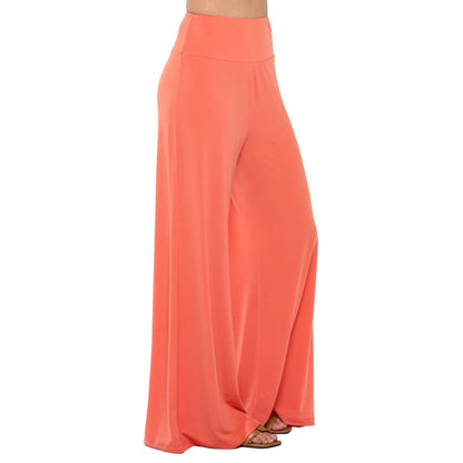 Solid Made in USA Solid Wide Leg Pants with Thick Waistband | The Urban Clothing Shop™