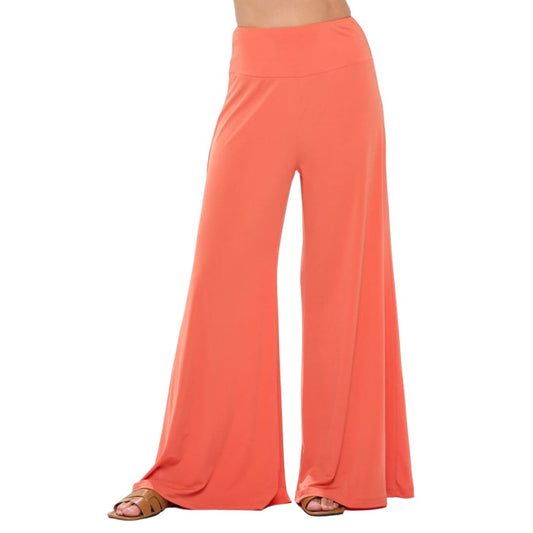 Solid Made in USA Solid Wide Leg Pants with Thick Waistband | The Urban Clothing Shop™
