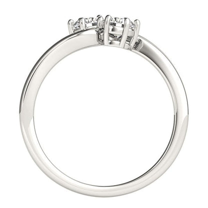 Solitaire Two Stone Diamond Ring in 14k White Gold (1/2 cttw) | Richard Cannon Jewelry