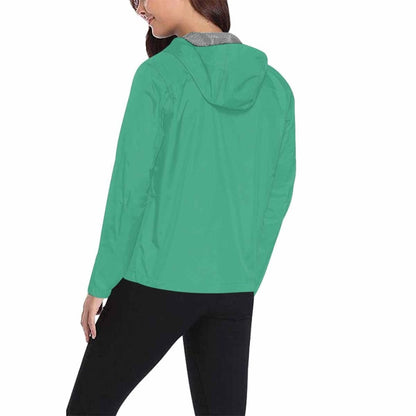 Spearmint Green Hooded Windbreaker Jacket | IAA | inQue.Style