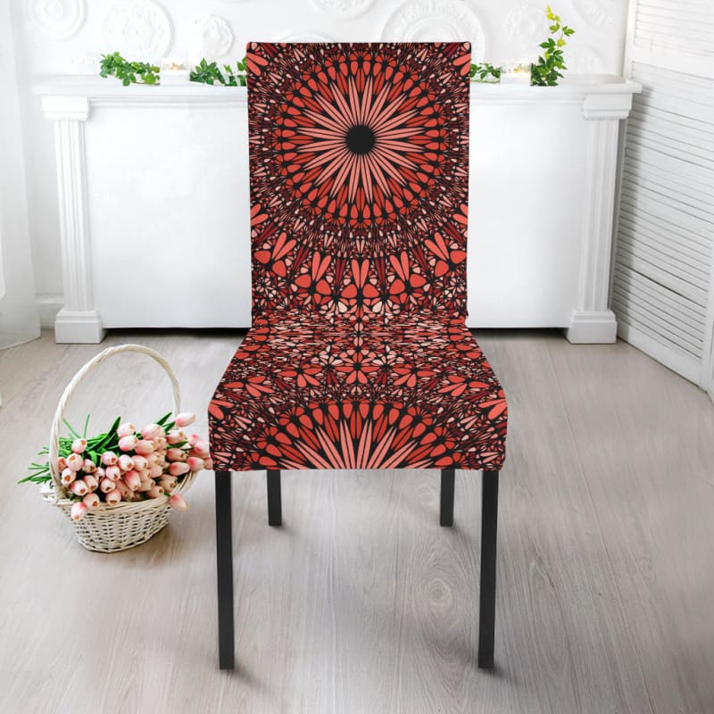 Red Spiritual Mandala Dining Chair Slip Cover | The Urban Clothing Shop™
