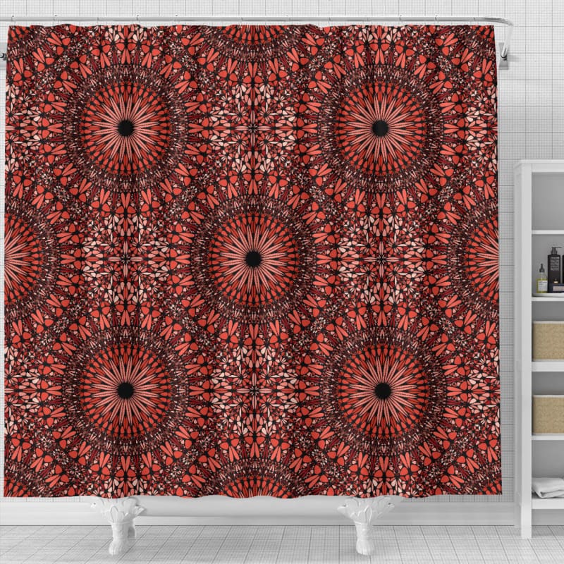 Red Spiritual Mandala Shower Curtain | The Urban Clothing Shop™