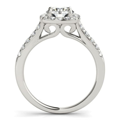 Square Shape Halo Diamond Engagement Ring in 14k White Gold (1 1/2 cttw) | Richard Cannon