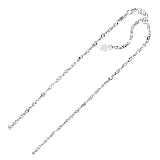 Sterling Silver 1.5mm Adjustable Singapore Chain | Richard Cannon Jewelry