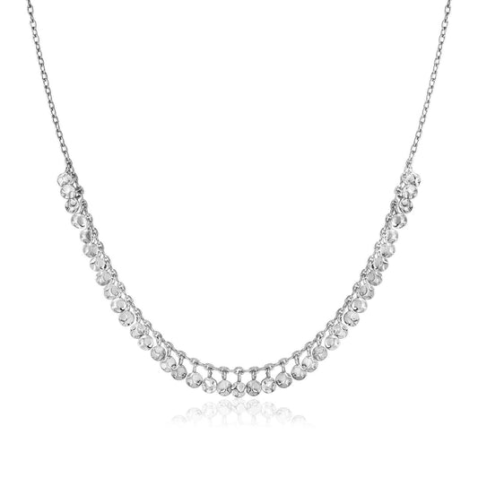 Sterling Silver 16 inch Necklace with Textured Beads | Richard Cannon Jewelry