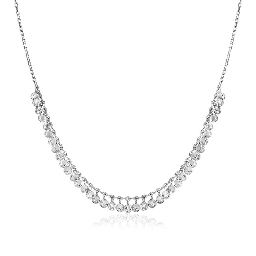 Sterling Silver 16 inch Necklace with Textured Beads | Richard Cannon Jewelry