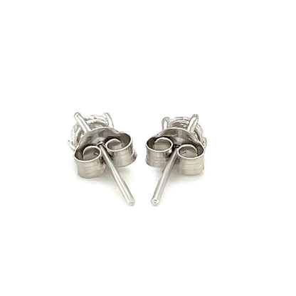 Sterling Silver 4mm Faceted White Cubic Zirconia Stud Earrings | Richard Cannon Jewelry