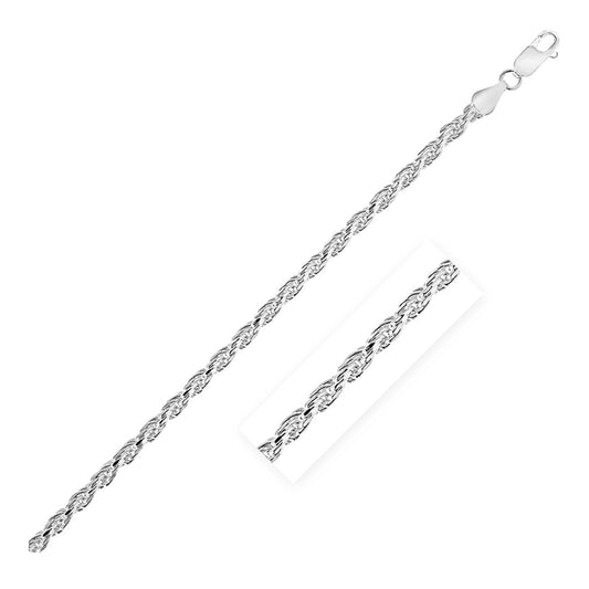 Sterling Silver 7.3mm Diamond Cut Rope Style Chain | Richard Cannon Jewelry