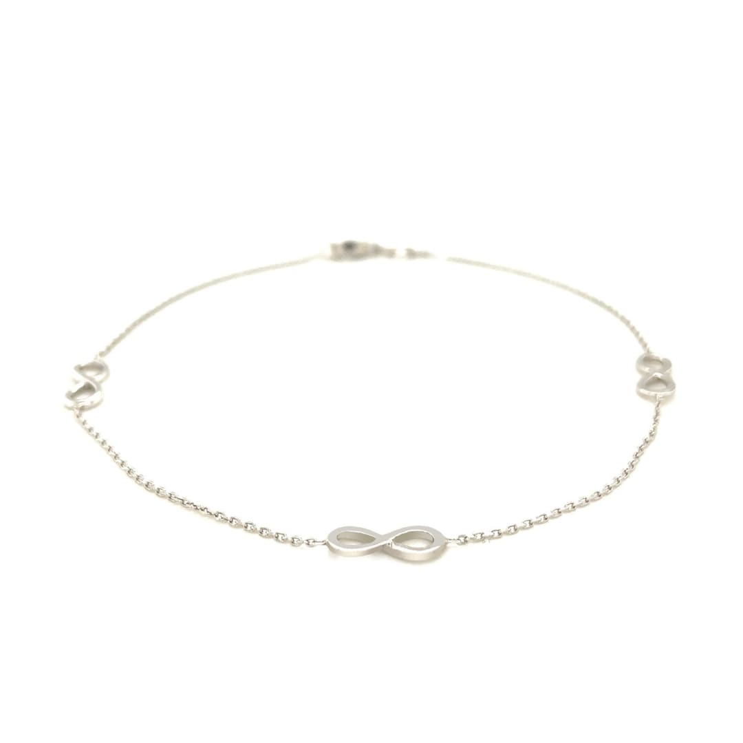 Sterling Silver Anklet with Infinity Symbols | Richard Cannon Jewelry