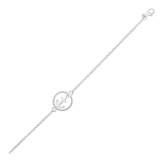 Sterling Silver Bracelet with Anchor | Richard Cannon Jewelry