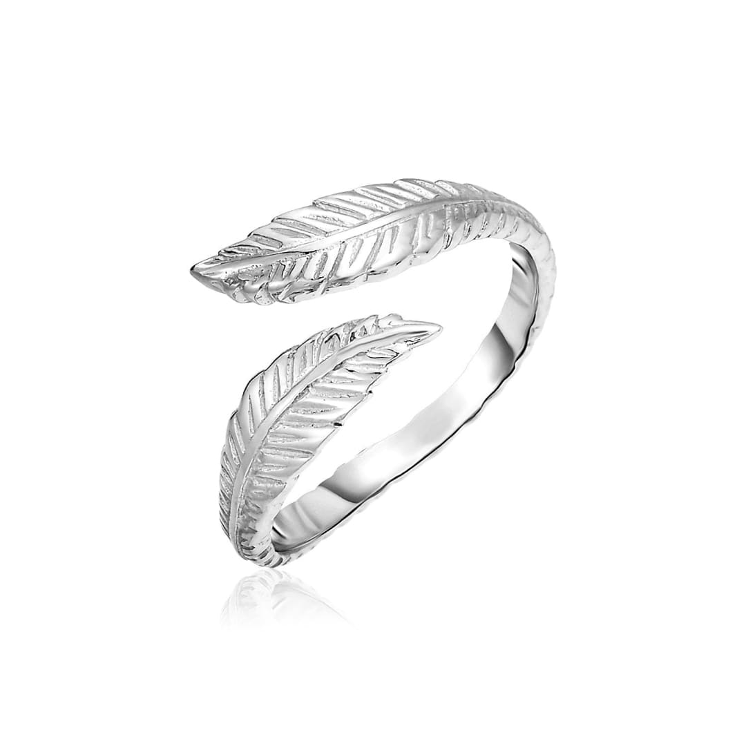 Sterling Silver Bypass Toe Ring with Leaves | Richard Cannon Jewelry