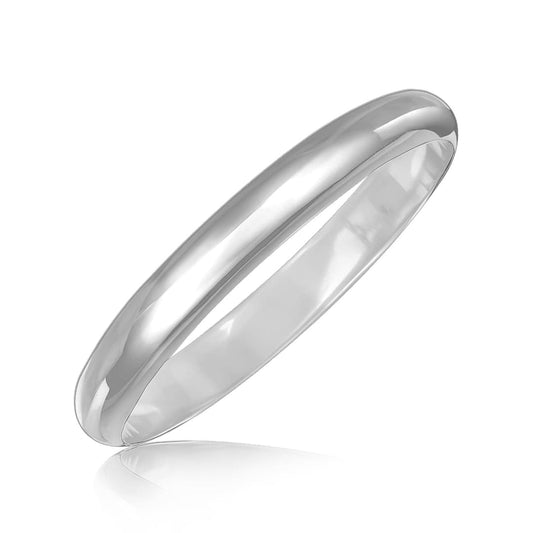 Sterling Silver Dome Style Bangle with Rhodium Plating | Richard Cannon Jewelry