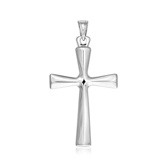 Sterling Silver Domed Rounded Cross Pendant | Richard Cannon Jewelry