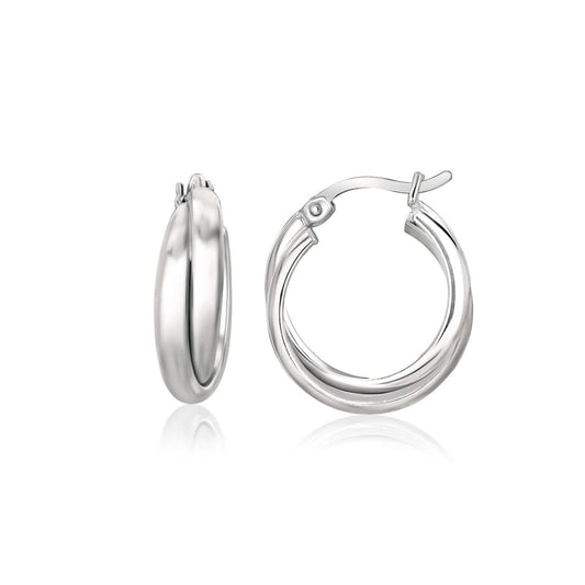 Sterling Silver Dual Round Entwined Hoop Earrings | Richard Cannon Jewelry