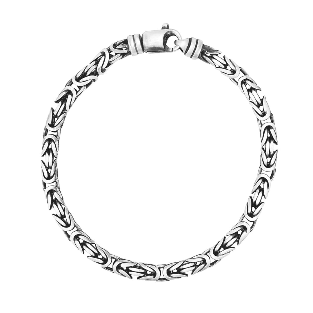 Sterling Silver Gunmetal Finish Byzantine Chain Bracelet | Richard Cannon Jewelry