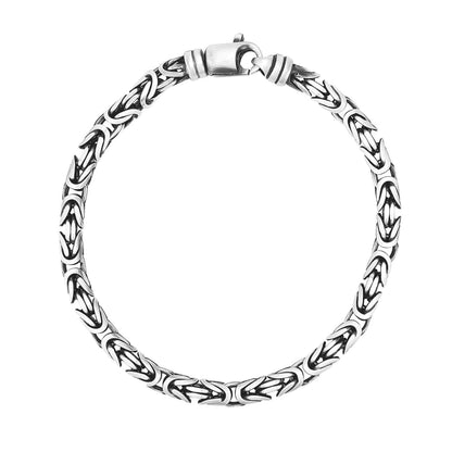 Sterling Silver Gunmetal Finish Byzantine Chain Bracelet | Richard Cannon Jewelry