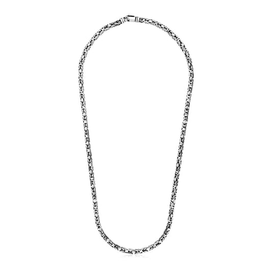 Sterling Silver Gunmetal Finish Byzantine Chain Necklace | Richard Cannon Jewelry