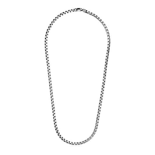 Sterling Silver Gunmetal Finish Round Box Chain Necklace | Richard Cannon Jewelry