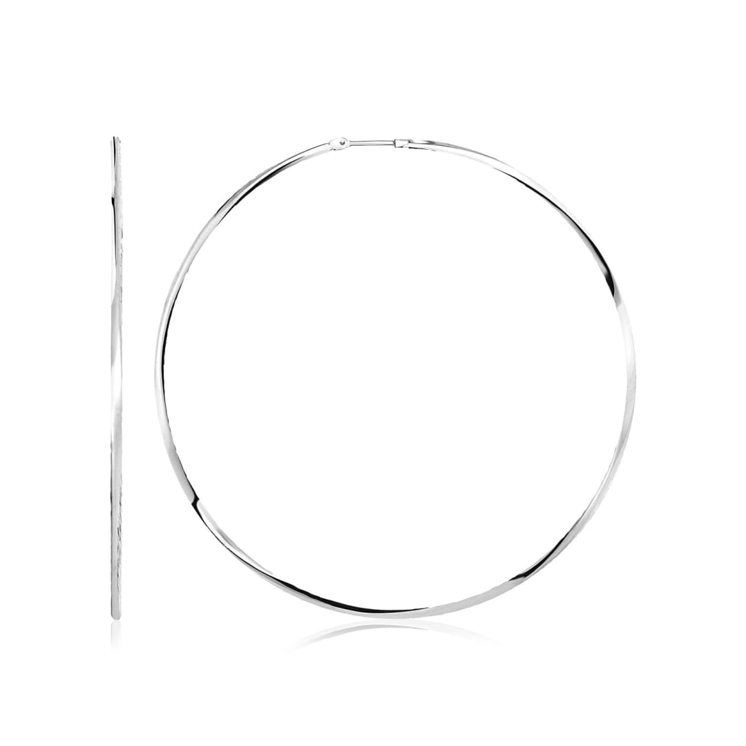 Sterling Silver Large Polished Round Hoop Earrings(60mm) | Richard Cannon Jewelry