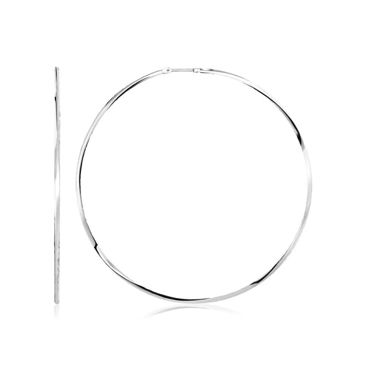 Sterling Silver Large Polished Round Hoop Earrings(60mm) | Richard Cannon Jewelry