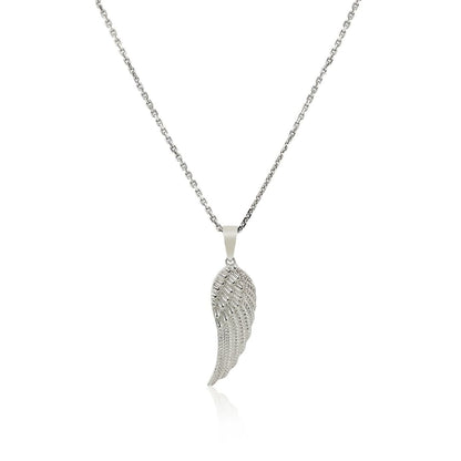Sterling Silver with Large Textured Angel Wing Pendant | Richard Cannon Jewelry