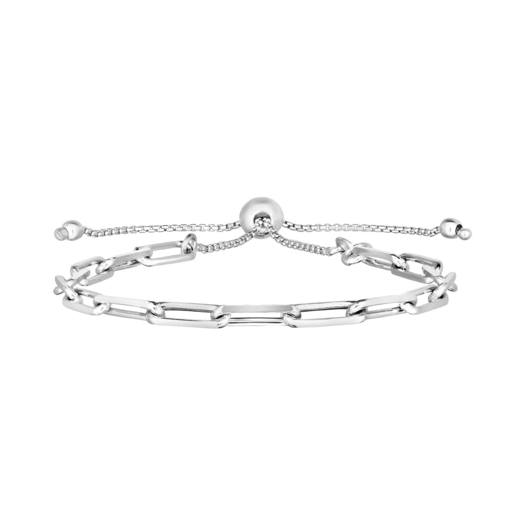 Sterling Silver Paperclip Chain Adjustable Bracelet | Richard Cannon Jewelry