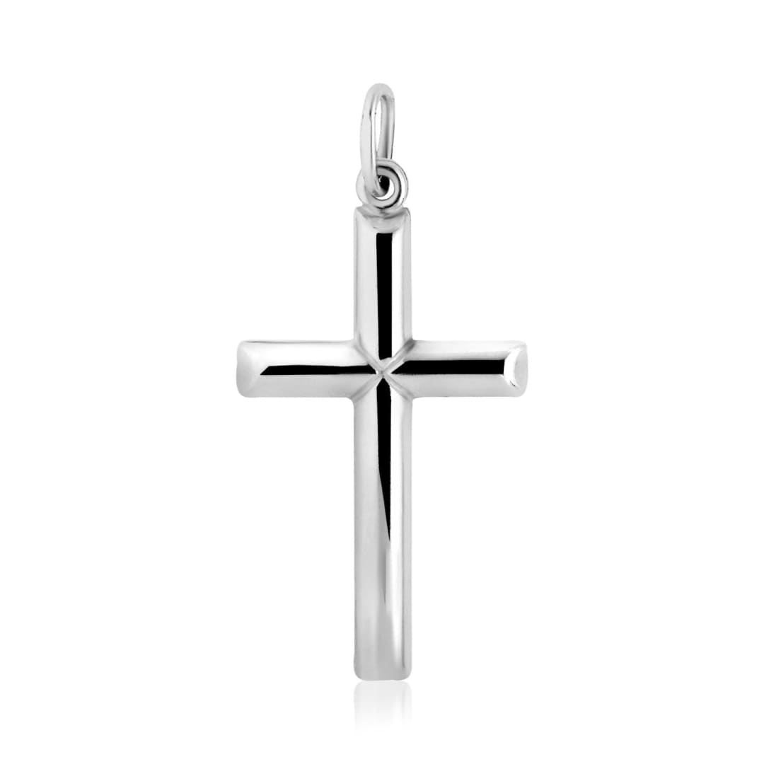 Sterling Silver Polished Bar Cross Pendant | Richard Cannon Jewelry