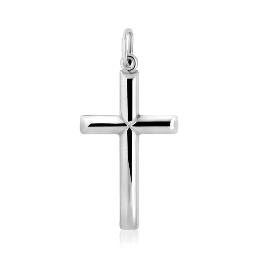 Sterling Silver Polished Bar Cross Pendant | Richard Cannon Jewelry