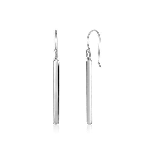Sterling Silver Polished Bar Earrings | Richard Cannon Jewelry