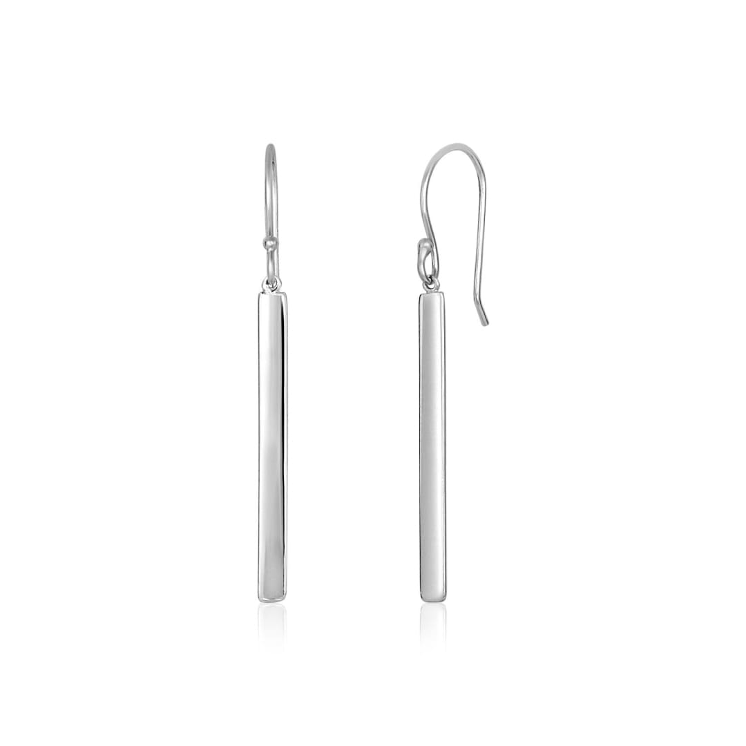 Sterling Silver Polished Bar Earrings | Richard Cannon Jewelry