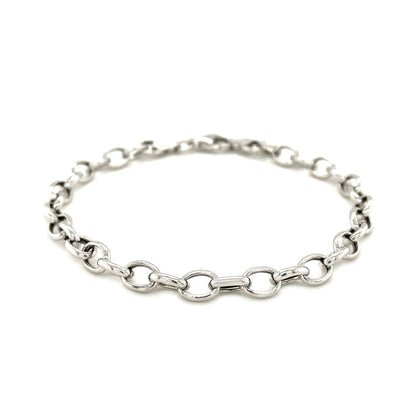 Sterling Silver Polished Charm Bracelet with Rhodium Plating | Richard Cannon Jewelry