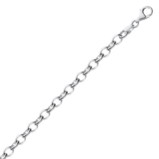 Sterling Silver Polished Charm Bracelet with Rhodium Plating | Richard Cannon Jewelry