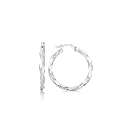 Sterling Silver Polished Spiral Motif Hoop Earrings | Richard Cannon Jewelry