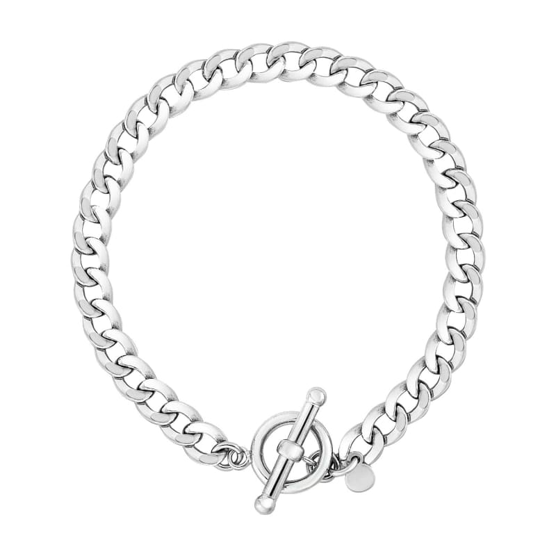 Sterling Silver Polished Wide Link Toggle Bracelet | Richard Cannon Jewelry