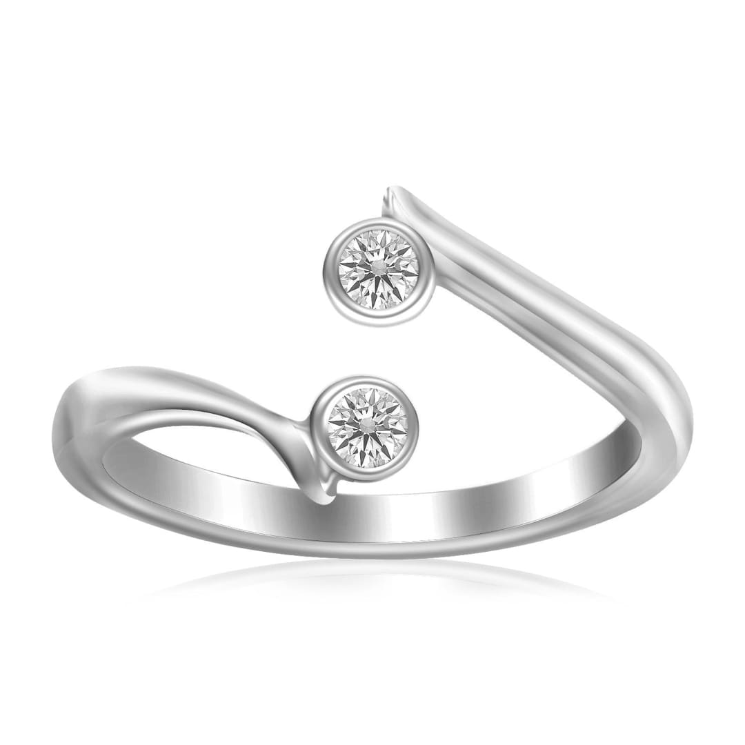 Sterling Silver Rhodium Finished Open Style Cubic Zirconia Accented Toe Ring | Richard