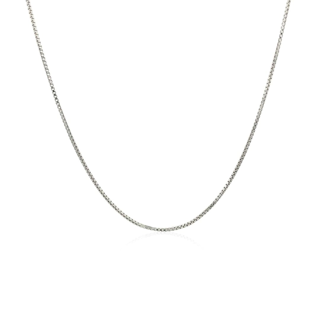 Sterling Silver Rhodium Plated Box Chain 0.7mm | Richard Cannon Jewelry