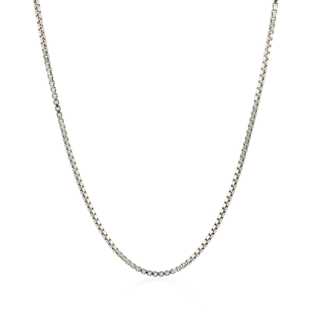Sterling Silver Rhodium Plated Box Chain 1.3mm | Richard Cannon Jewelry