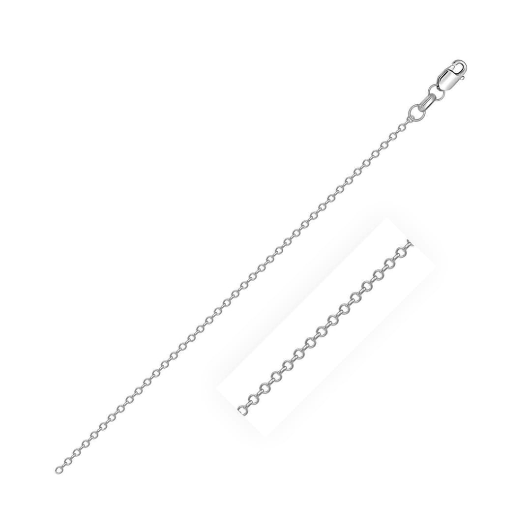 Sterling Silver Rhodium Plated Cable Chain 0.8mm | Richard Cannon Jewelry