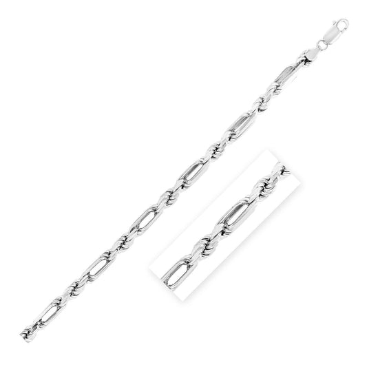 Sterling Silver Rhodium Plated Figarope Chain 6.0mm | Richard Cannon Jewelry